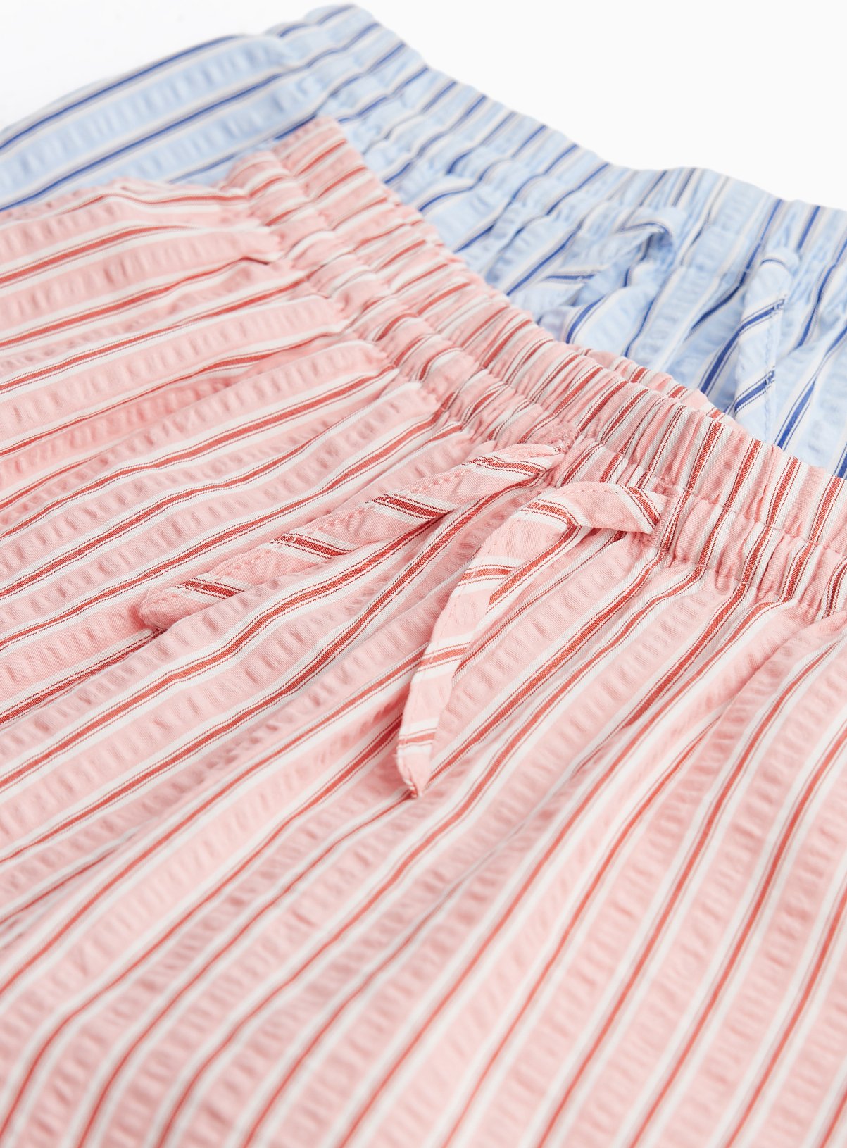 Pink & Blue Stripe Woven Shorts 2 Pack 5 years - Image 2 thumbnail